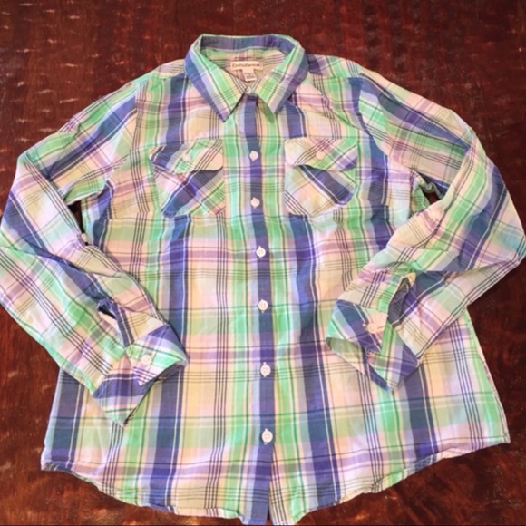 Croft & Barrow Petite Plaid Button Down Shirt